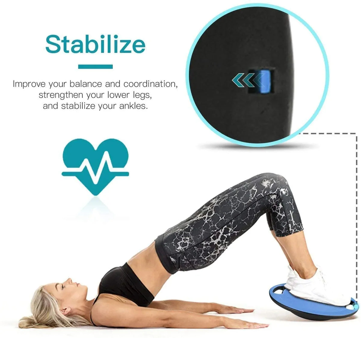 Plastic Portable Wobble Balance Board — Green