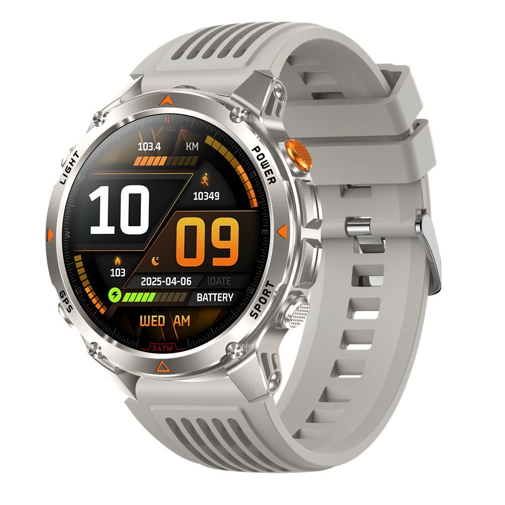 men's smart watch, HT37, GPS positioning, Bluetooth call, heart-rate monitoring, outdoor sports watch, Australian men's fashion, fitness watch - Camouflage - Size L