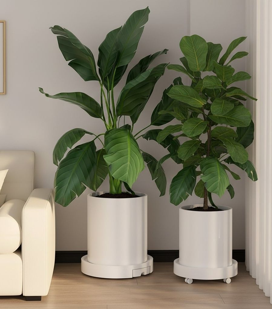 CARLA HOME 2-Pack Rolling Plant Stand with 360° Wheels for Indoor Pots (26 cm)