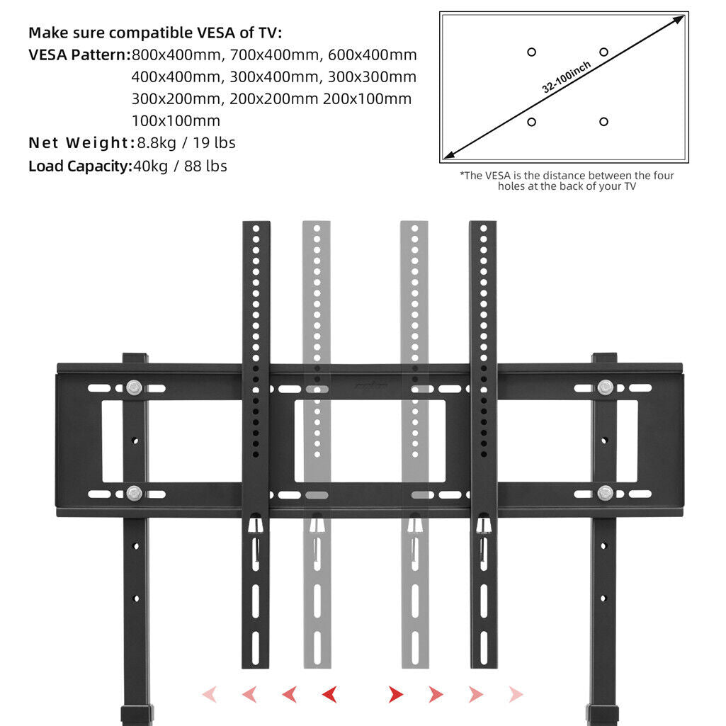 TV Stand Base Mount Bracket Swivel for 32-100 LED LCD