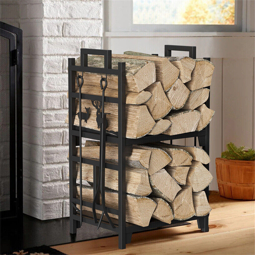Iron Log Holder Indoor Heavy Duty Firewood Rack 180kg