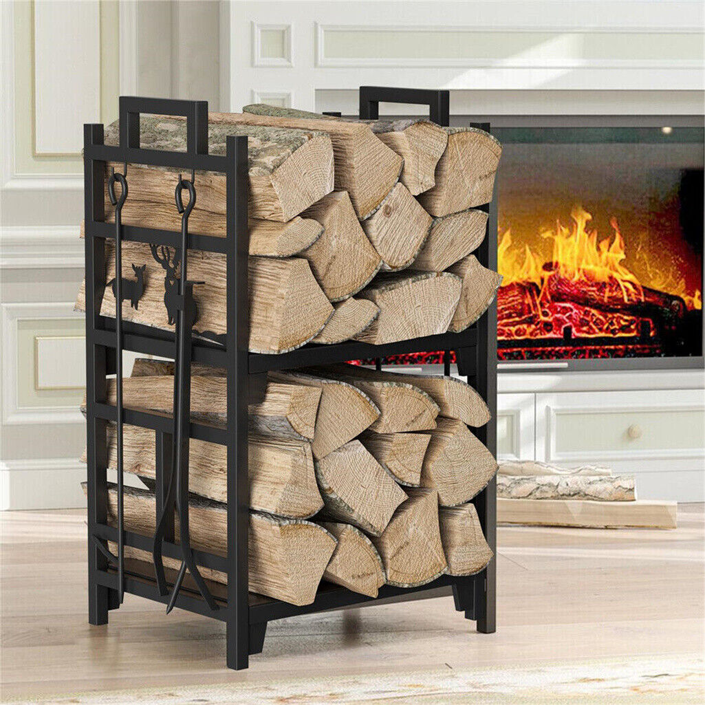 Iron Log Holder Indoor Heavy Duty Firewood Rack 180kg