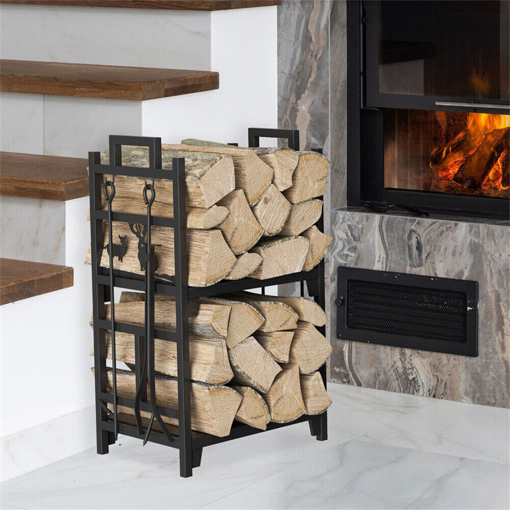 Iron Log Holder Indoor Heavy Duty Firewood Rack 180kg