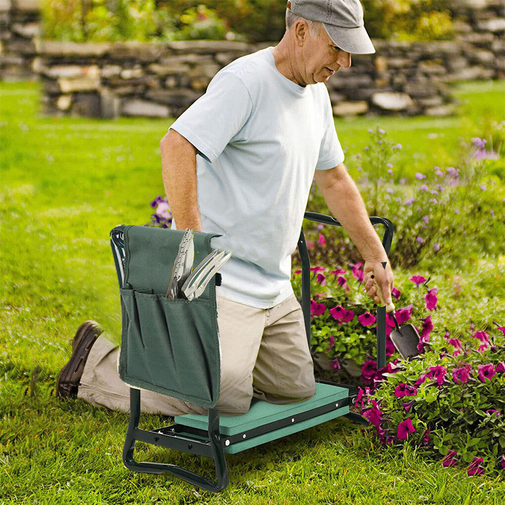 XXL Garden Kneeler Seat Stool with Pocket, 150kg Load