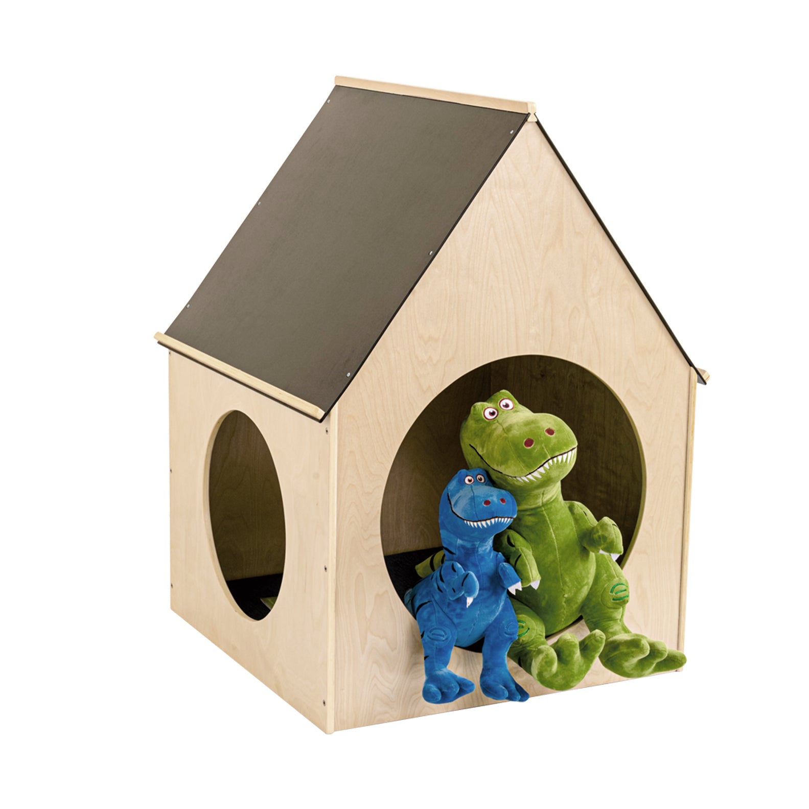 Jooyes Kids Wooden Cubby House Playhouse With Blackboard Roof