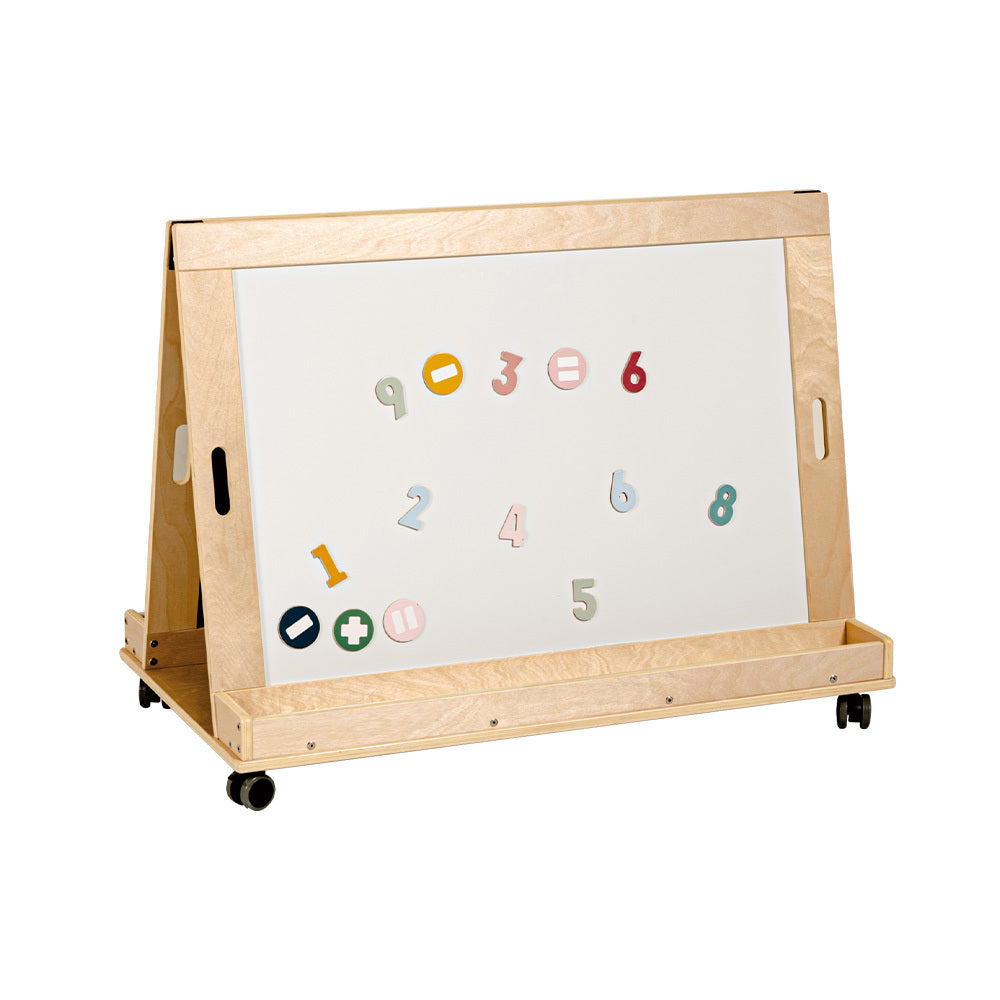 Jooyes Kids Magnetic Standing Easel White and Black Board