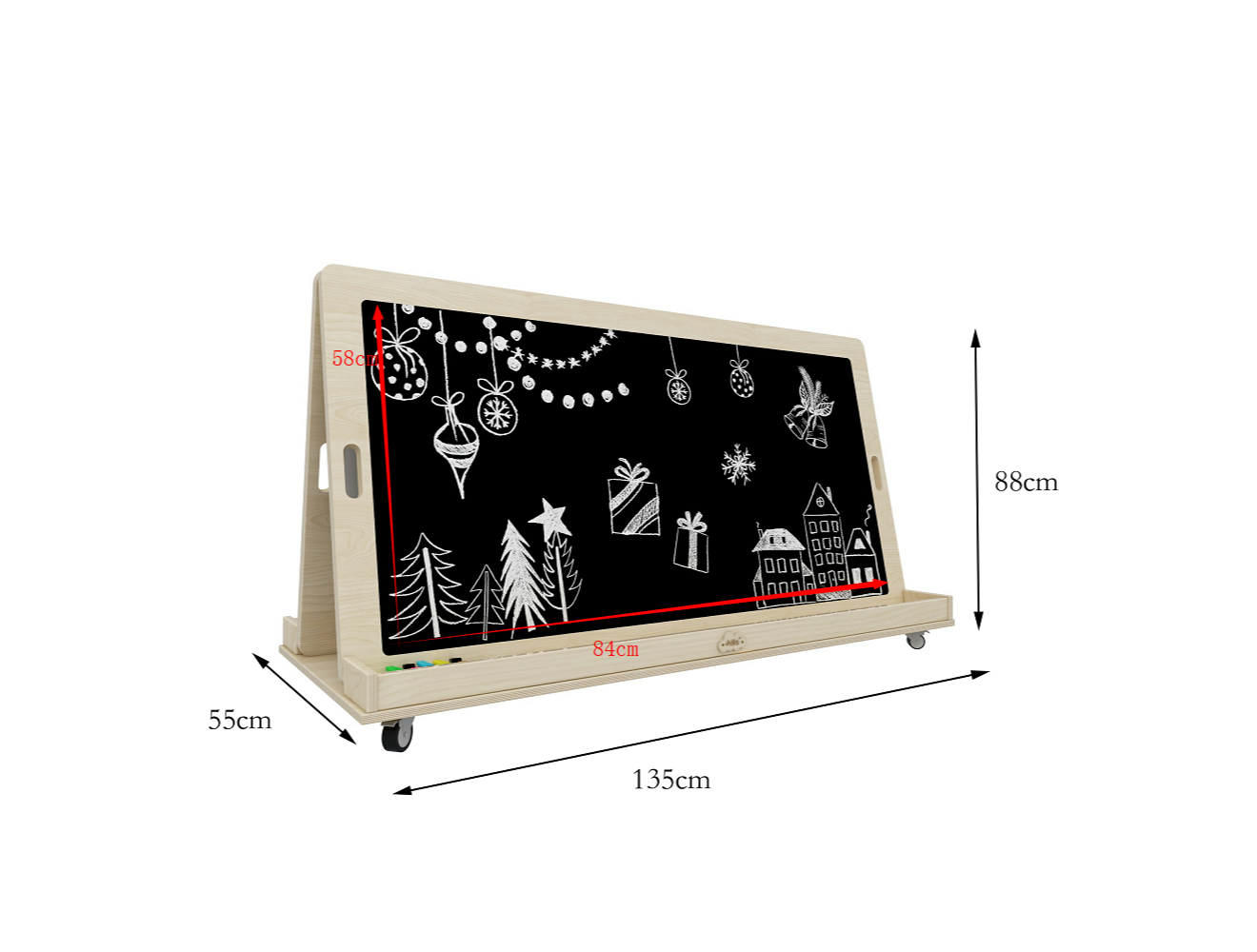 Jooyes Kids Magnetic Standing Easel White and Black Board