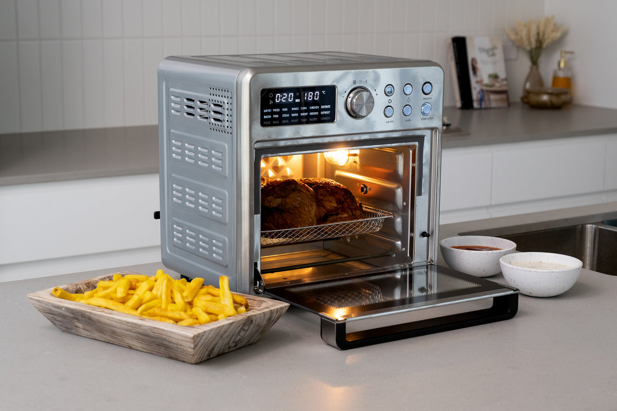 16L Stainless Steel Air Fryer Convection Oven with Dual-Heating