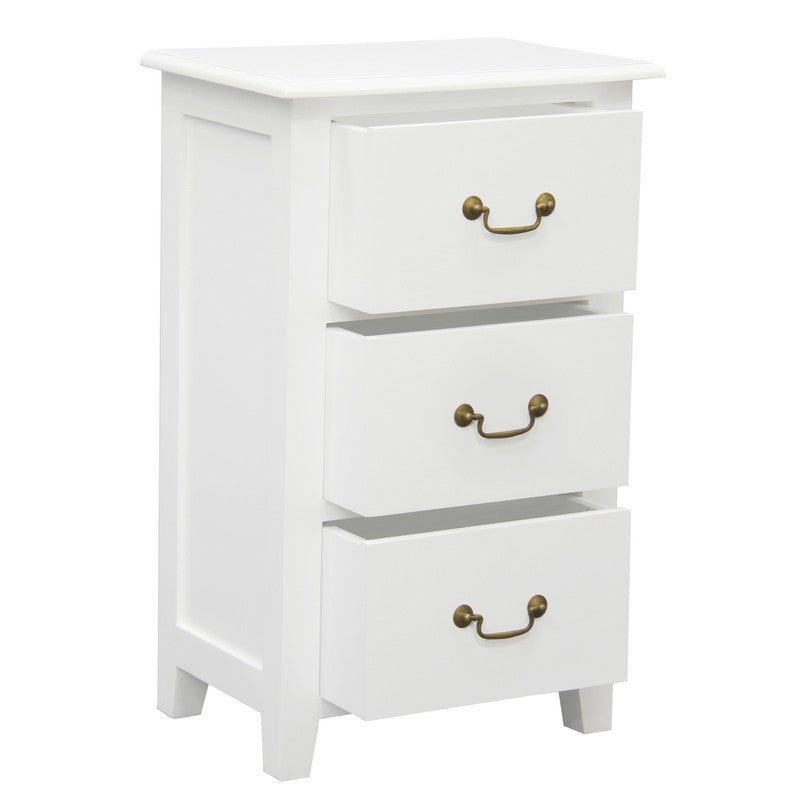 Tasmania 3 Drawer Lamp Table (White)