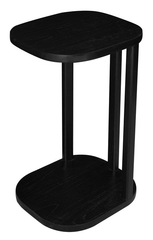 Oslo Solid Mindi Timber Side Table (Black)