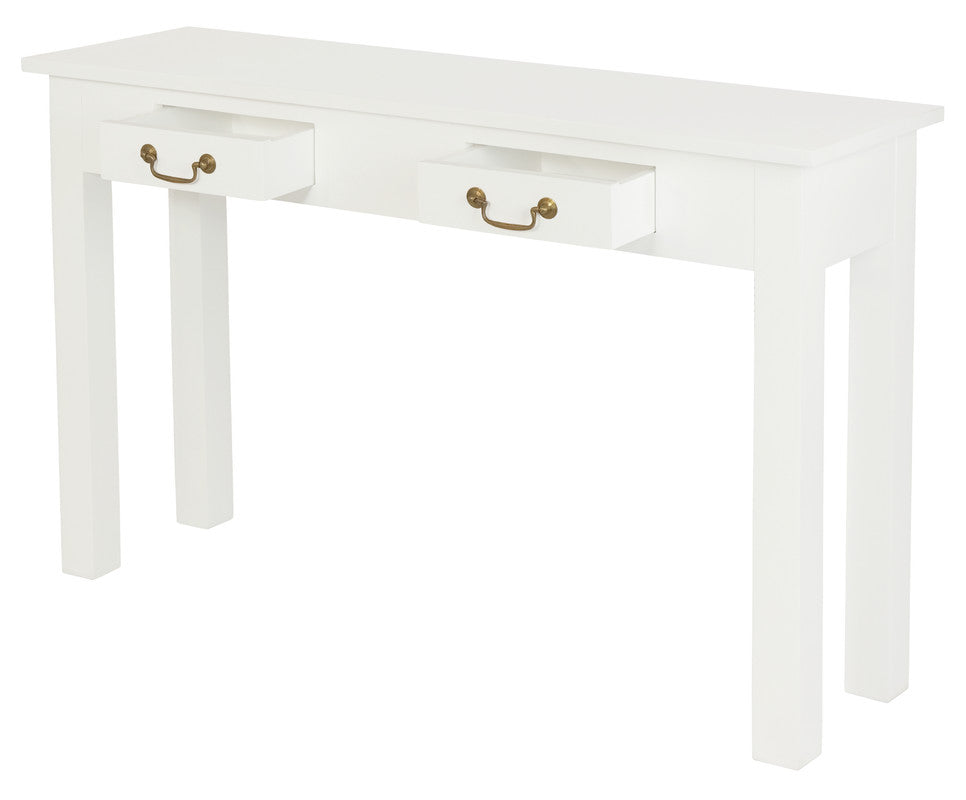 2 Drawer Straight Leg Sofa/Hall Table (White)