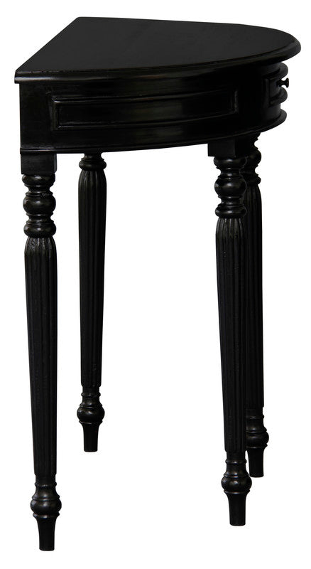 Huntley Turn Leg Half Round Sofa Table (Black)