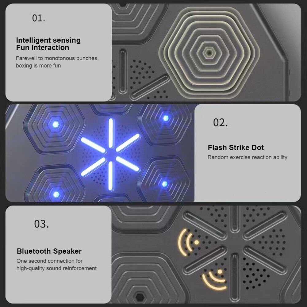 Electronic Music Boxing Wall Target Training Smart Wall Mounted Combat AU with Adult Gloves