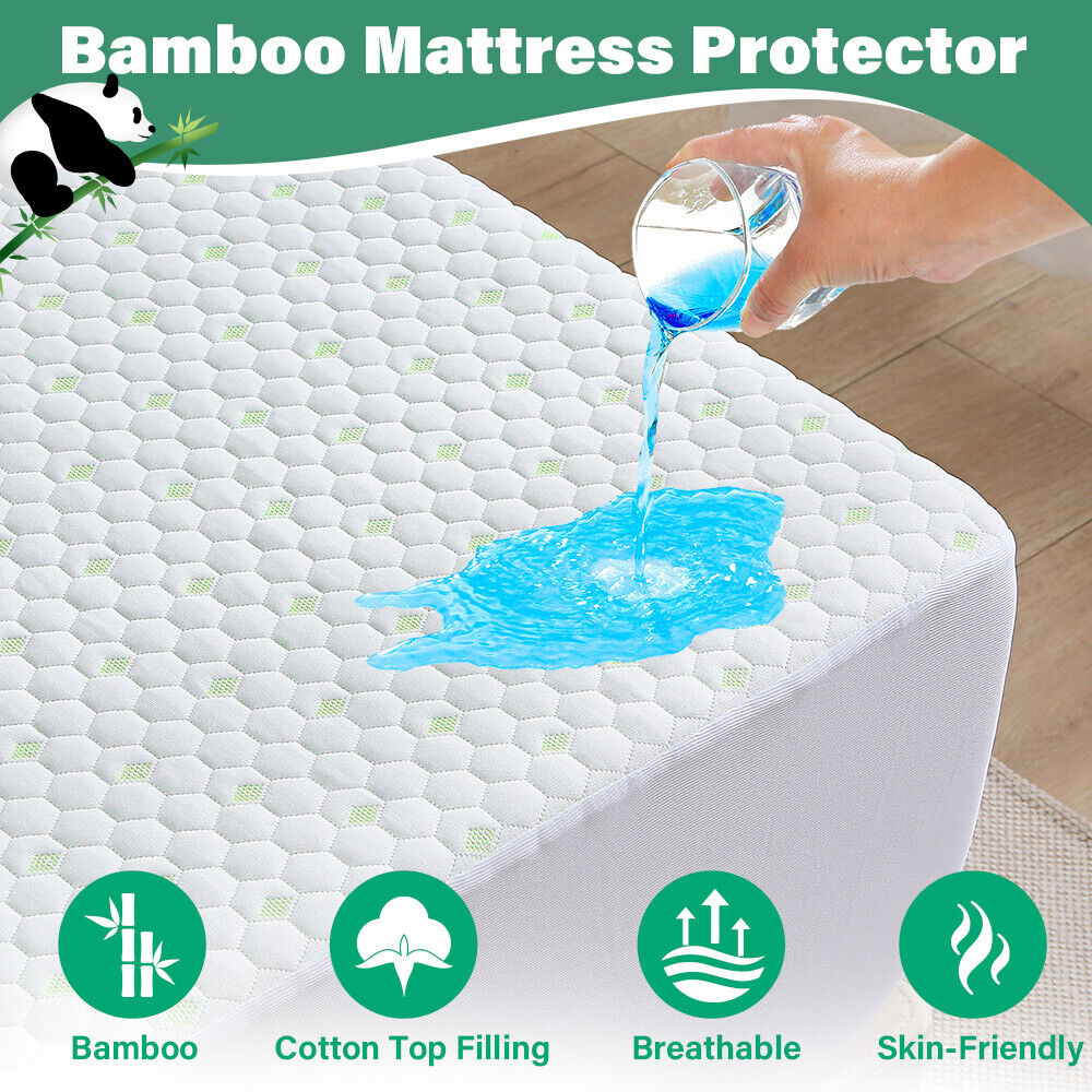 Mattress Protector Bamboo Cotton Mattress Cover Waterproof S Fitted Cover