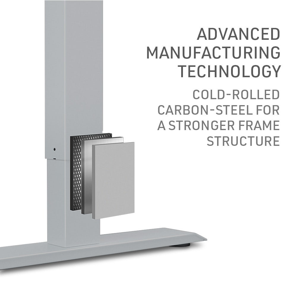 FORTIA Sit To Stand Up Standing Desk, 150x68cm, 72-118cm Electric Height Adjustable, Ergonomically Curved Edge, 50kg Rated, White Oak Style/Silver Frame