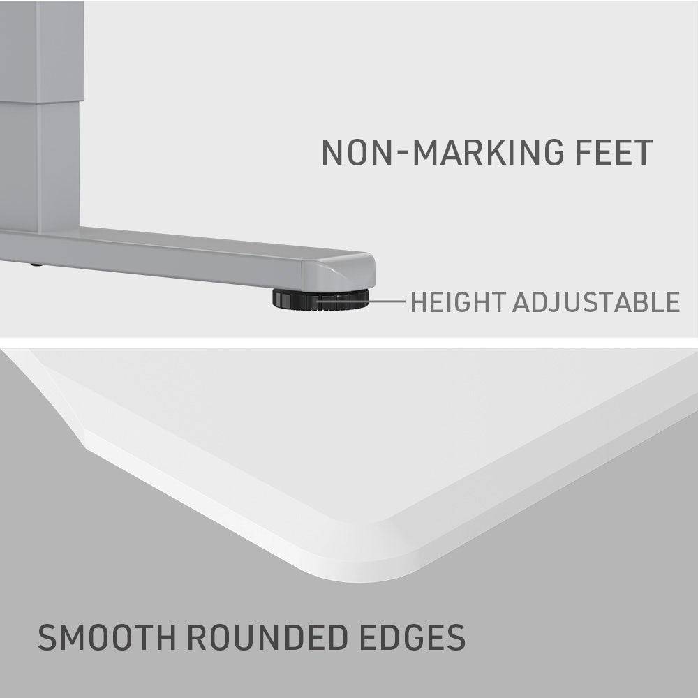 FORTIA Sit To Stand Up Standing Desk, 150x68cm, 72-118cm Electric Height Adjustable, Ergonomically Curved Edge, 50kg Rated, White/Silver Frame