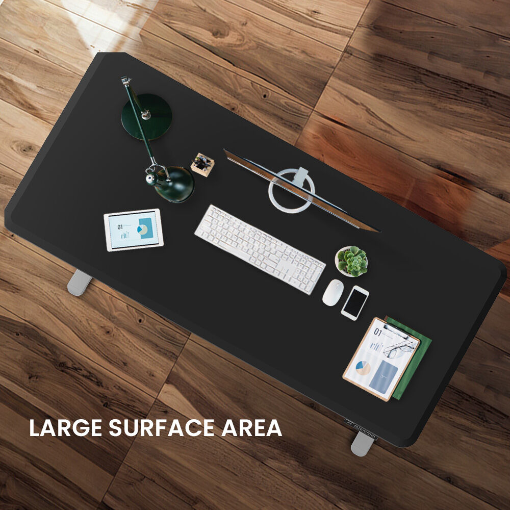 FORTIA Sit To Stand Up Standing Desk, 150x68cm, 72-118cm Electric Height Adjustable, 50kg Rated, Black/Silver Frame