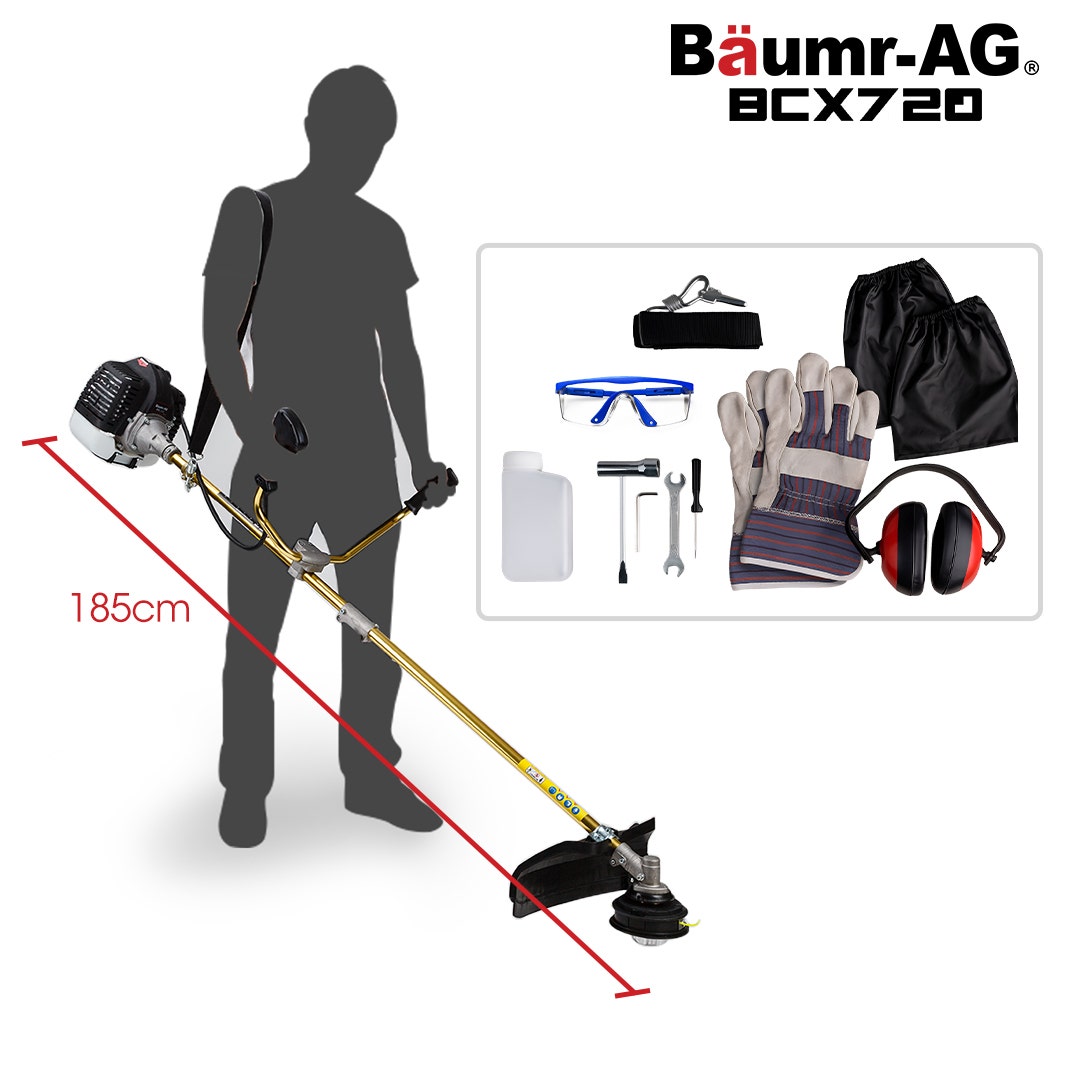 Baumr-AG 65CC Brushcutter Whipper Snipper Trimmer Brush Cutter Multi Pole Tool