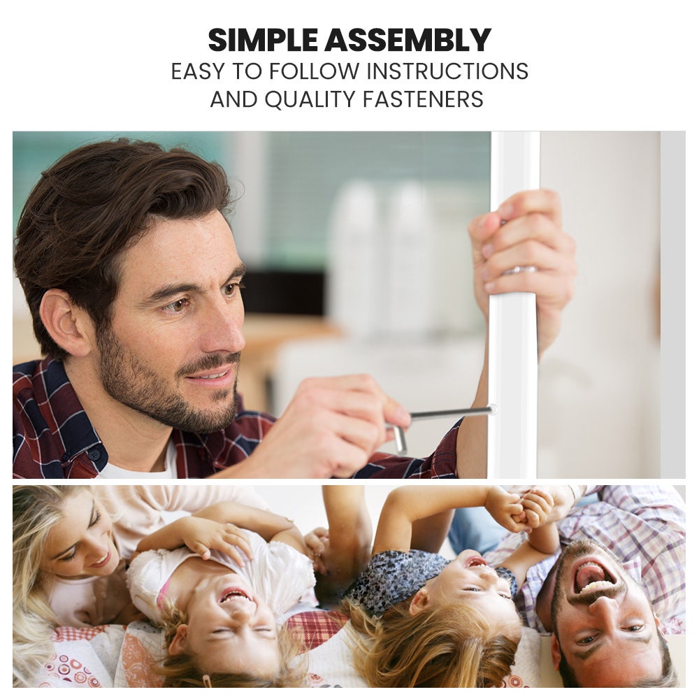 KINGSTON SLUMBER 2in1 King Single Metal Bunk Bed Frame, with Modular Design, Matte White