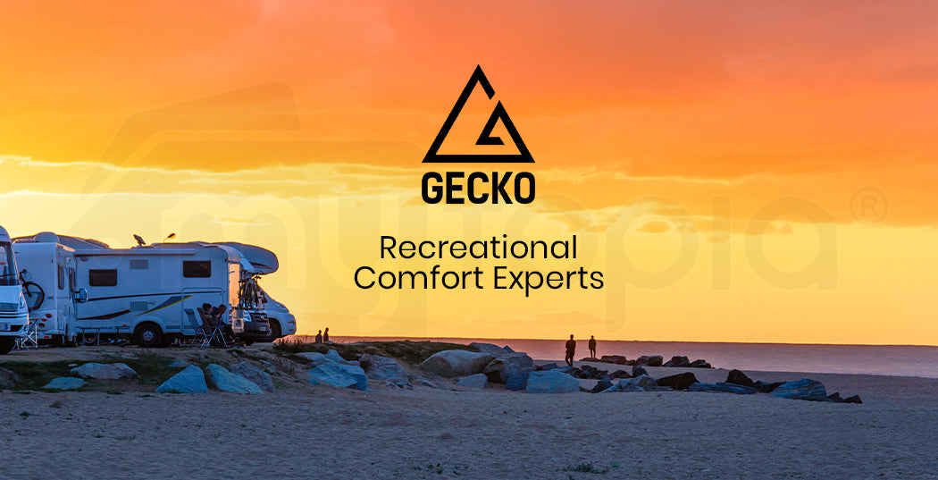 GECKO 95L Portable Upright Fridge, 12V/24V for Motorhome, Caravan, Black