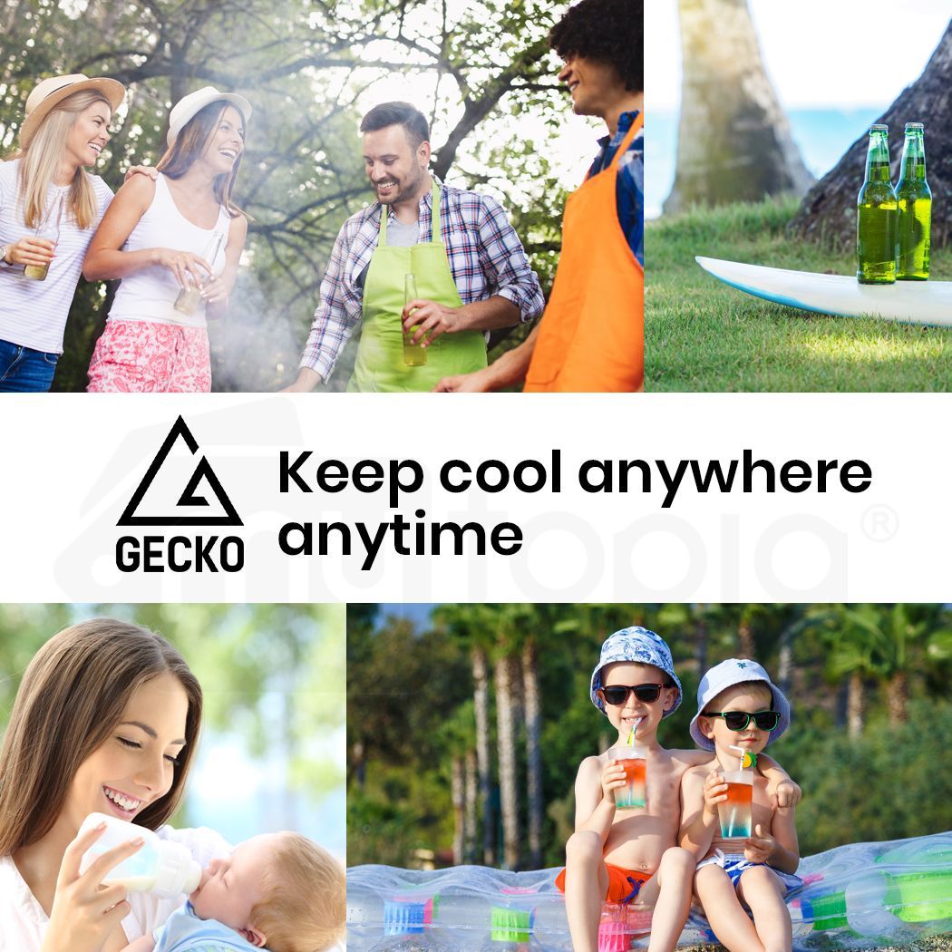 GECKO 57L Portable Camping Bar Fridge with Freezer 12V/24V, Black