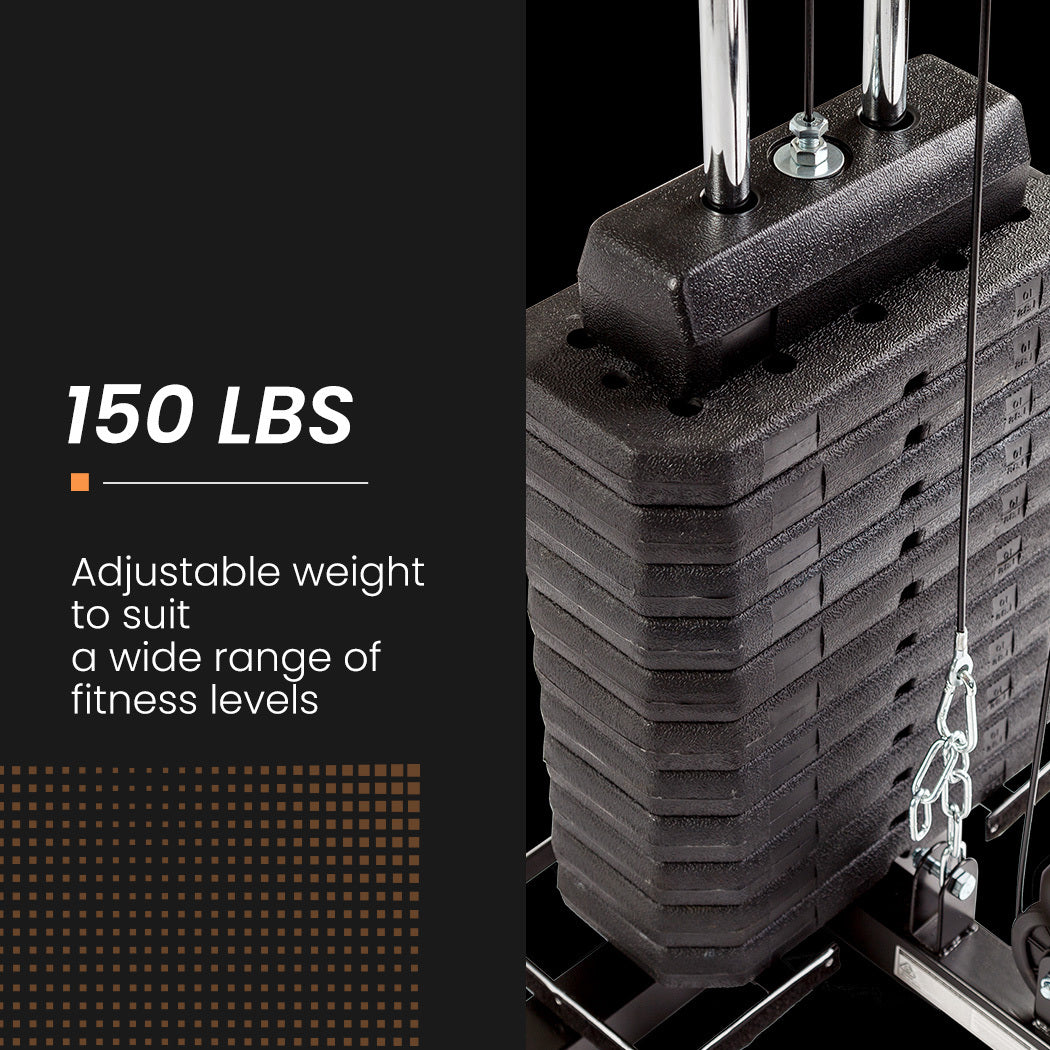PROFLEX Multi-Station Home Gym Set with 98lbs Weight Plates- M8000
