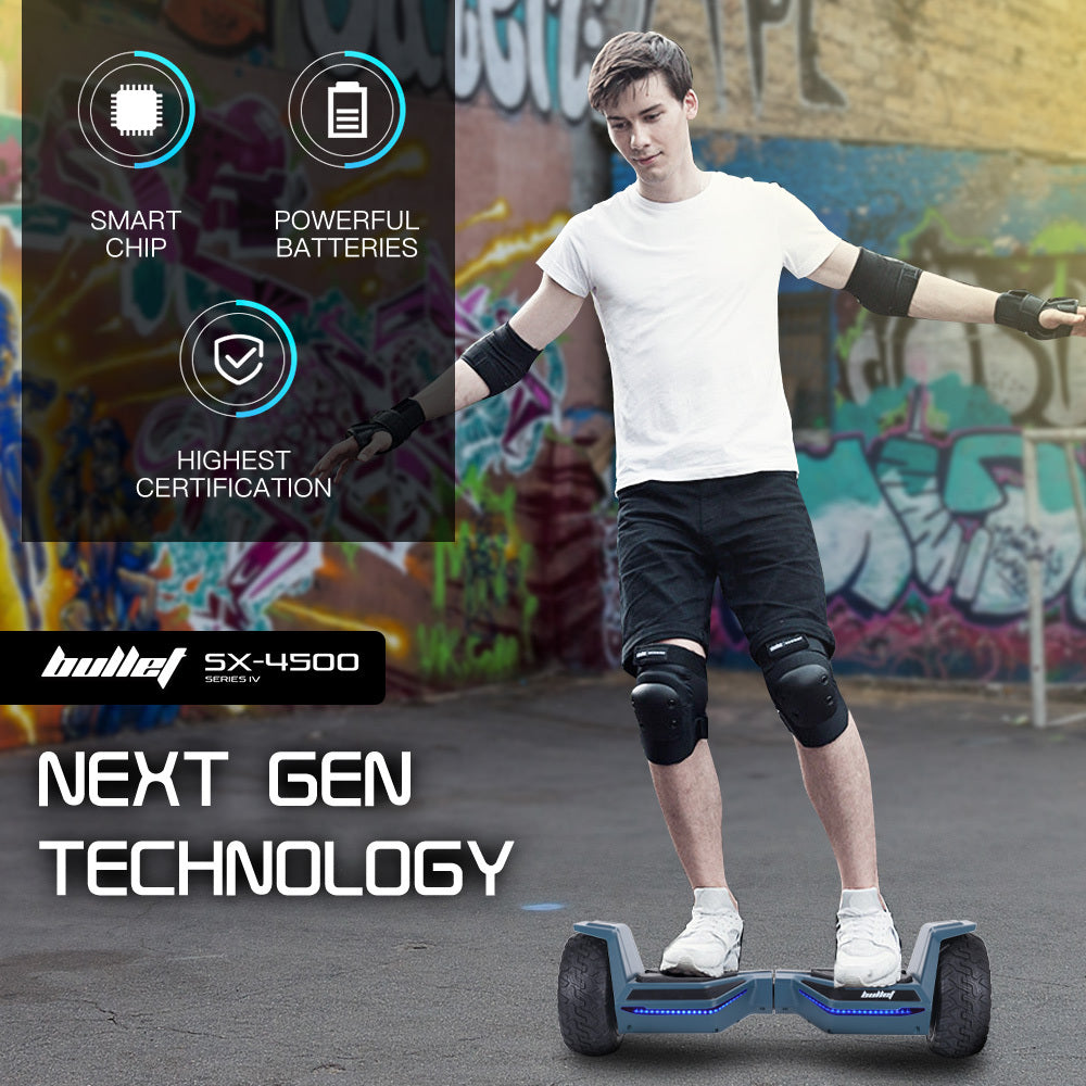 BULLET SX-4500 Hoverboard Scooter, 700W Brushless, UL Certified, AU Compliant, 8.5" Wheels, Superior Self Balancing System, LED Lights, Carry Bag, Navy Blue