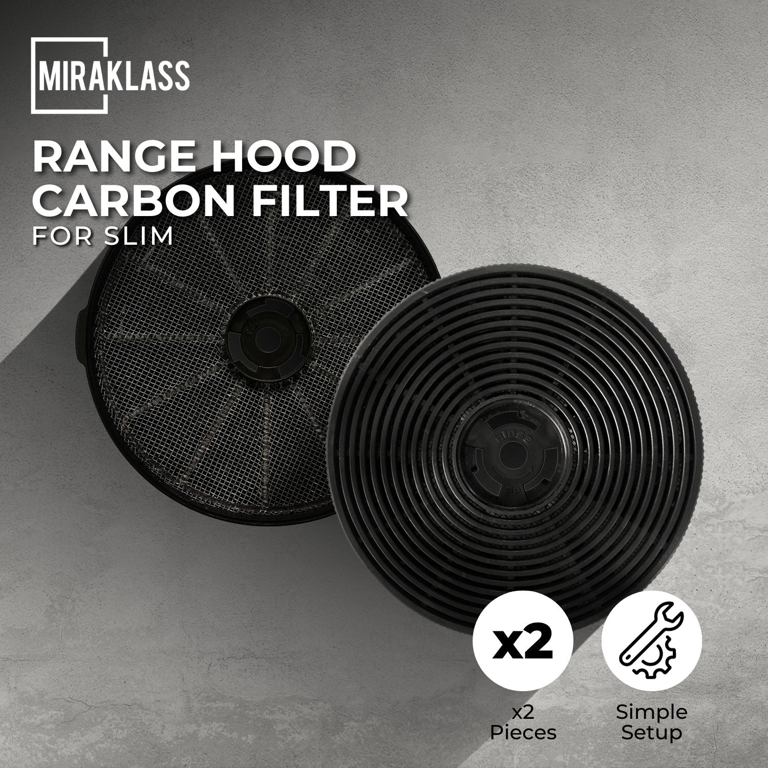 MIRAKLASS Rangehood Carbon Filter - Size 2 MK-RH-105-TM
