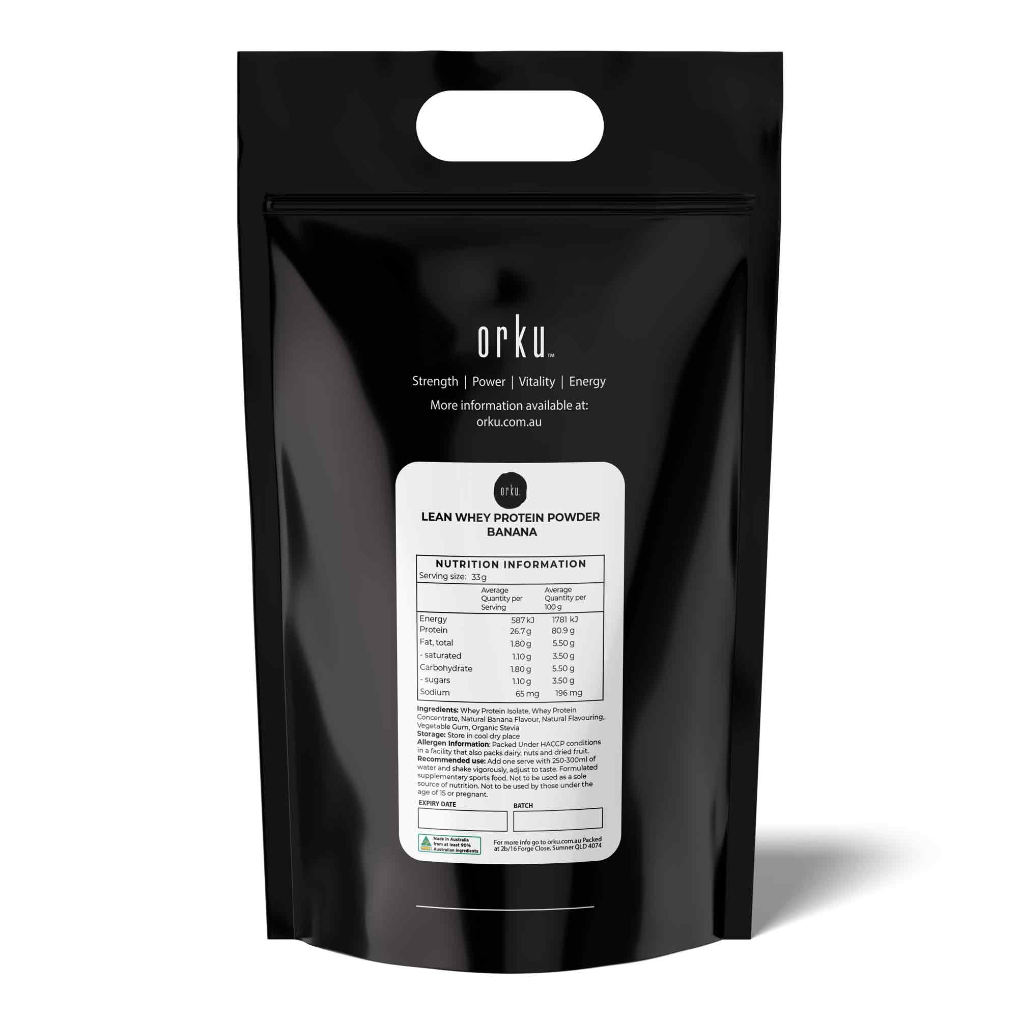 5Kg Lean Whey Protein Blend - Banana Shake WPI/WPC Supplement