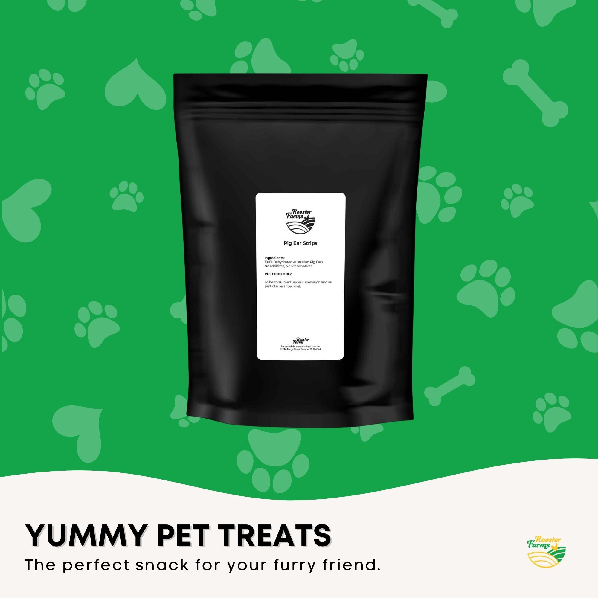 1Kg Dog Treat Pig Ear Strips - Dehydrated Australian Healthy Puppy Chew