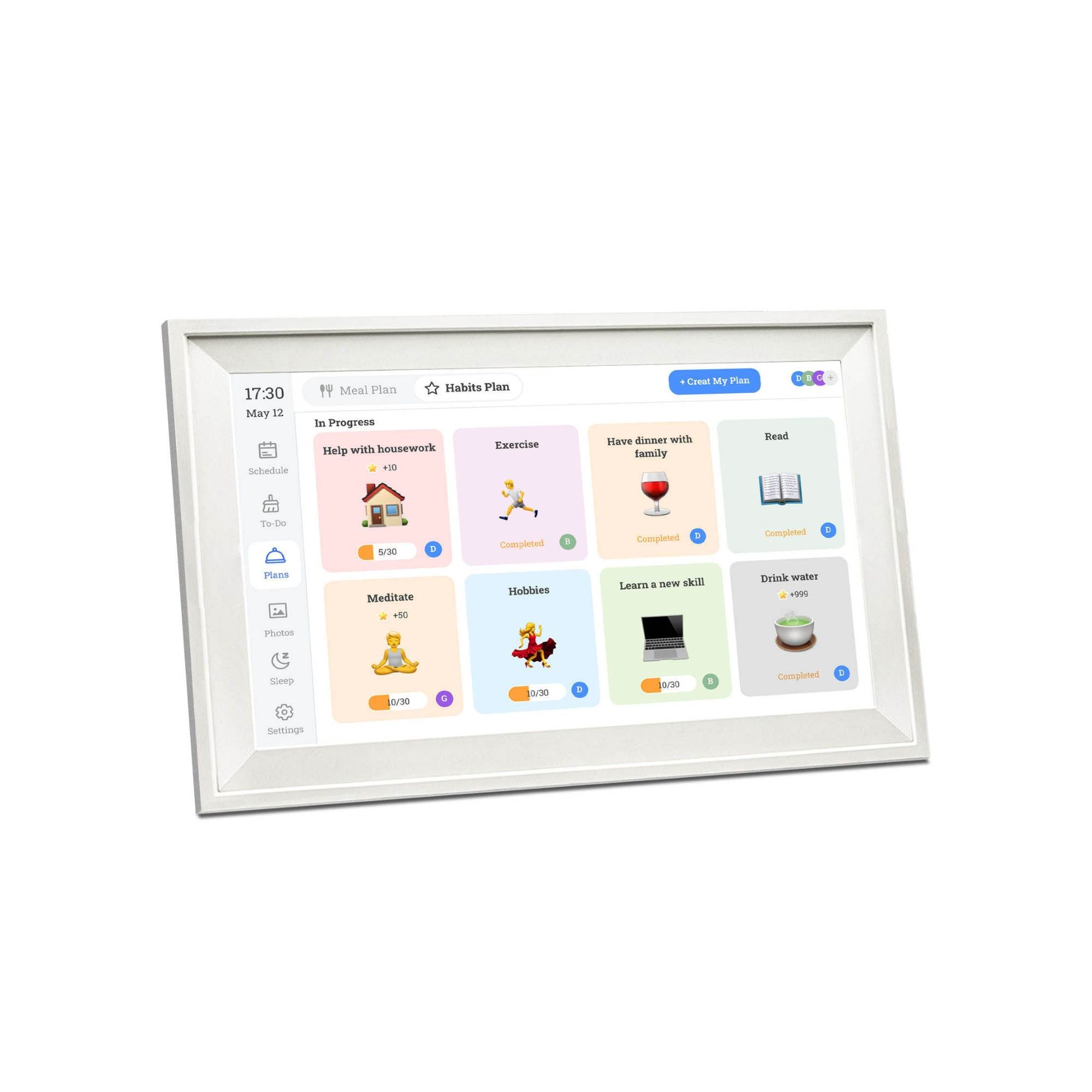 Kitchee Digital Calendar Smart Family Planner - 39.5cm Touchscreen Display White