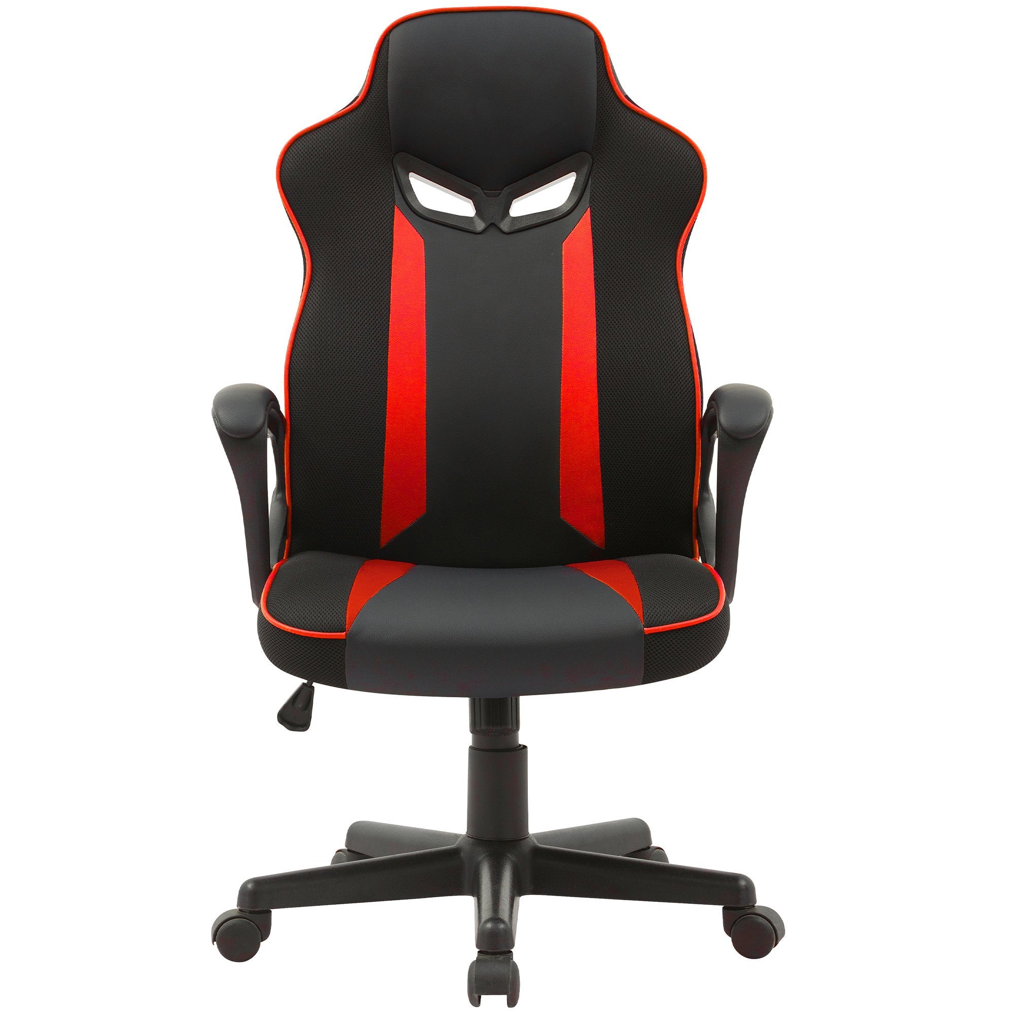 Sarantino Fayzo Racing Reclining Office Gaming Chair Black And Red Adjustable Computer Desk Seat With Adjustable Height, Breathable Mesh Back, Padded Armrests
