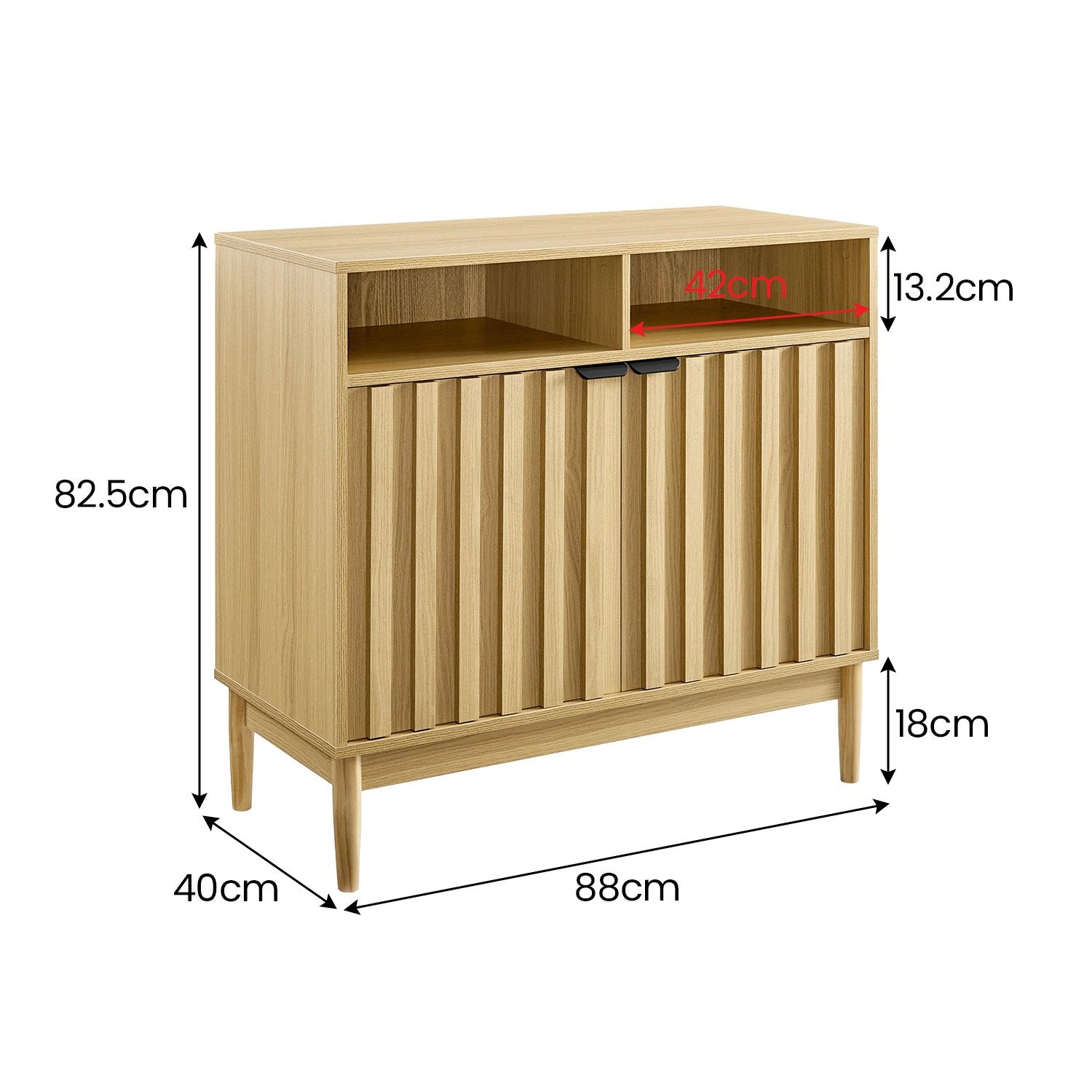 Sarantino Eleni 2-Door Sideboard Buffet Hallway Cabinet Storage Console Cupboard in Natural