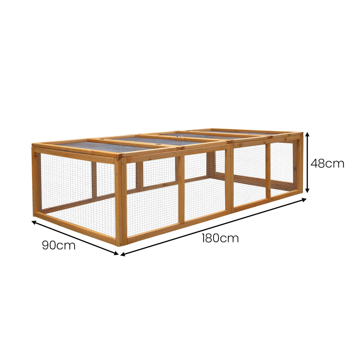 Furtastic Fir Wood Chicken Coop & Rabbit Hutch Outdoor Rectangular Pet House Small Animal Wire Mesh Enclosure