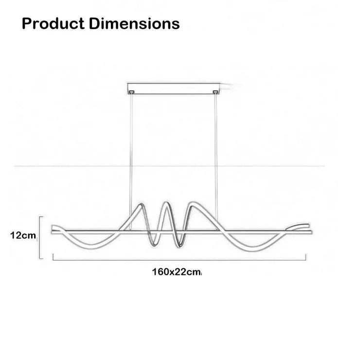BAMDECOR A202 Modern LED Linear Pendant Lights with Dimmable LED (160cm/180cm-Black) 1.5 Meters