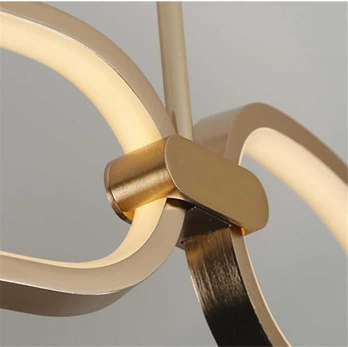 BAMDECOR A209 Colette Ceiling Chandelier Led Modern Circular Art Aluminum Light Fixture for Living Room Bedroom Indoor Decor(3 Rings)