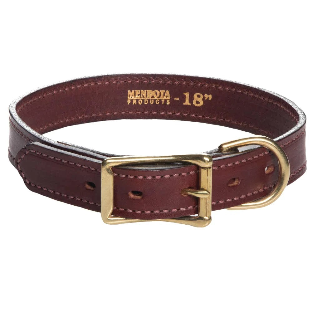 Mendota Leather Wide width Dog Collar 1" X 22"