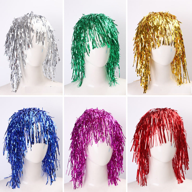 Party tinsel wig-assorted colour - Purple