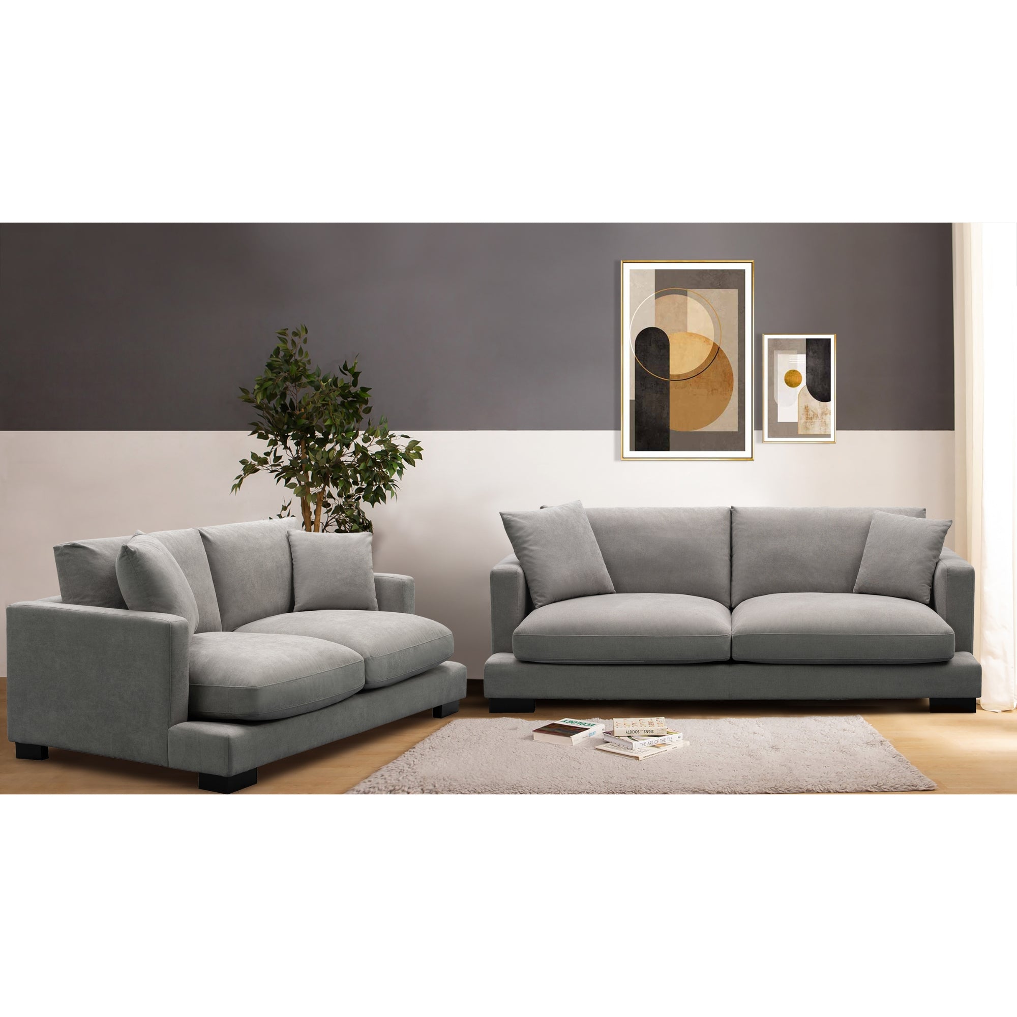 Royalty 3 + 2 Seater Sofa Fabric Uplholstered Lounge Couch - Grey