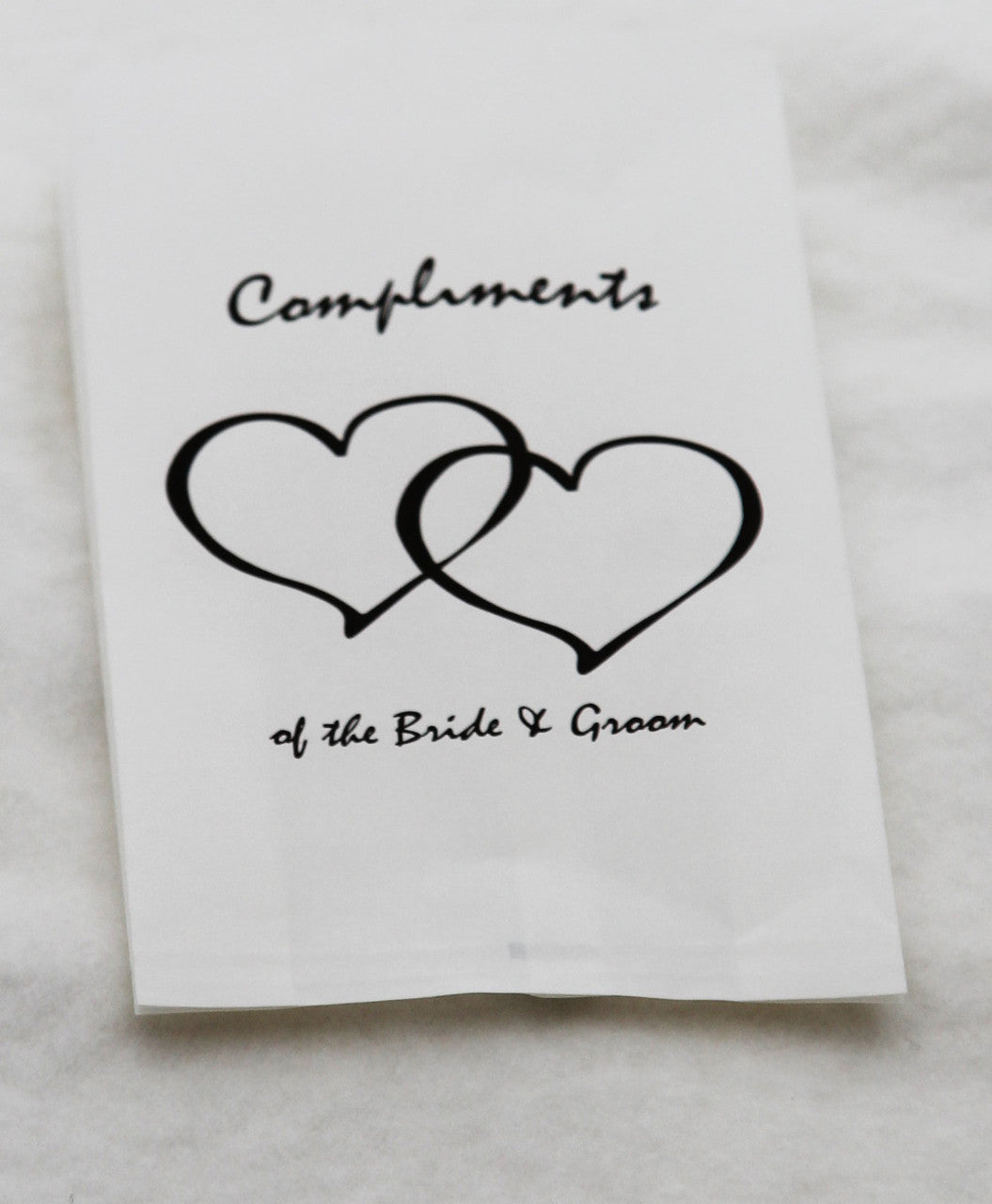 50 Pack Wedding Cake Bags Greaseproof Wax Paper Slice Take Home Favour Heart n Message