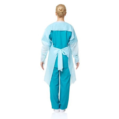 30 Pcs Disposable PPE Gown Protective Workwear Suit Thumb Hook Sleeve Coverall Apron Blue Medical Cleaning Painting