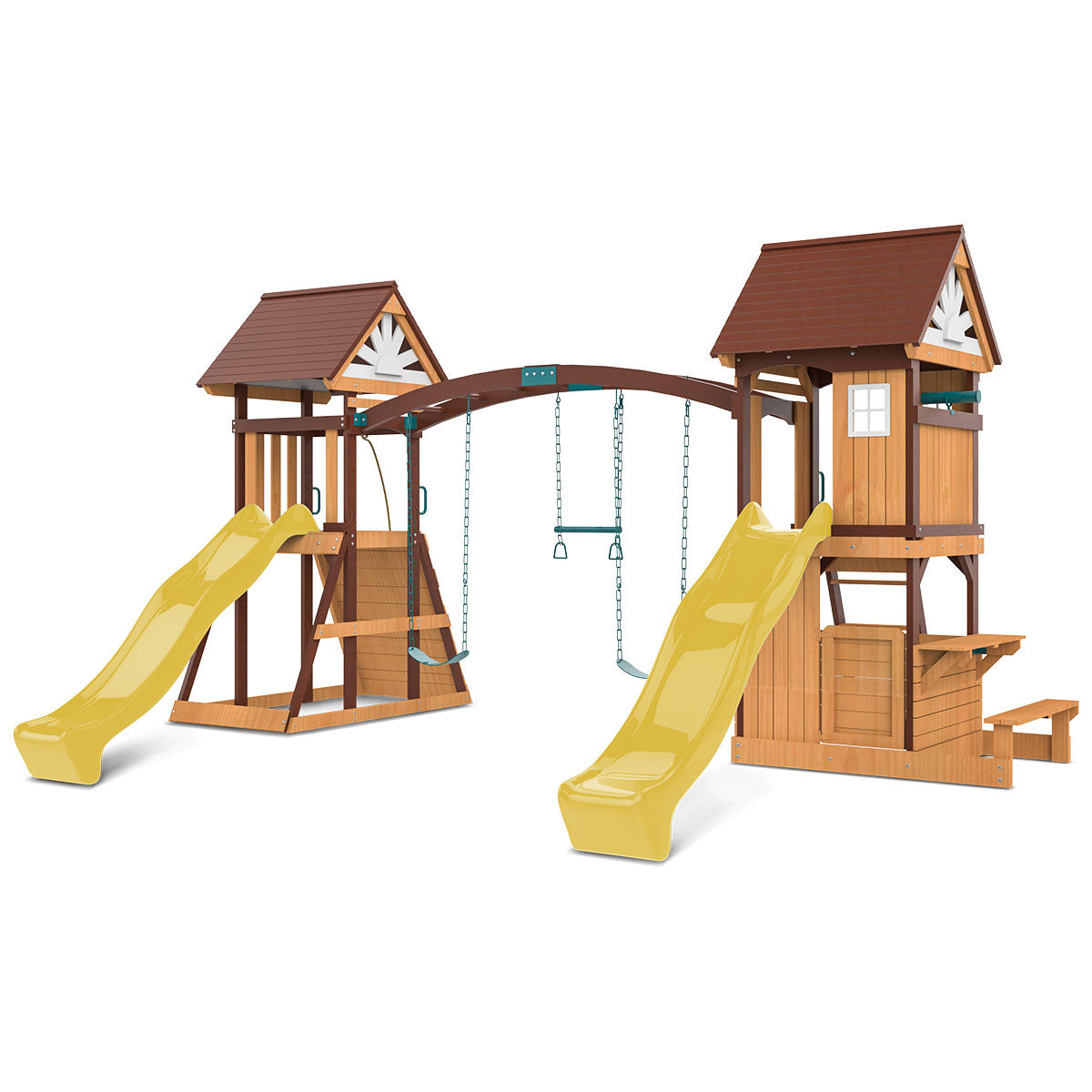 Lifespan Kids Armadale Swing Set & Play Centre with Two 2.2m Slide (Yellow)
