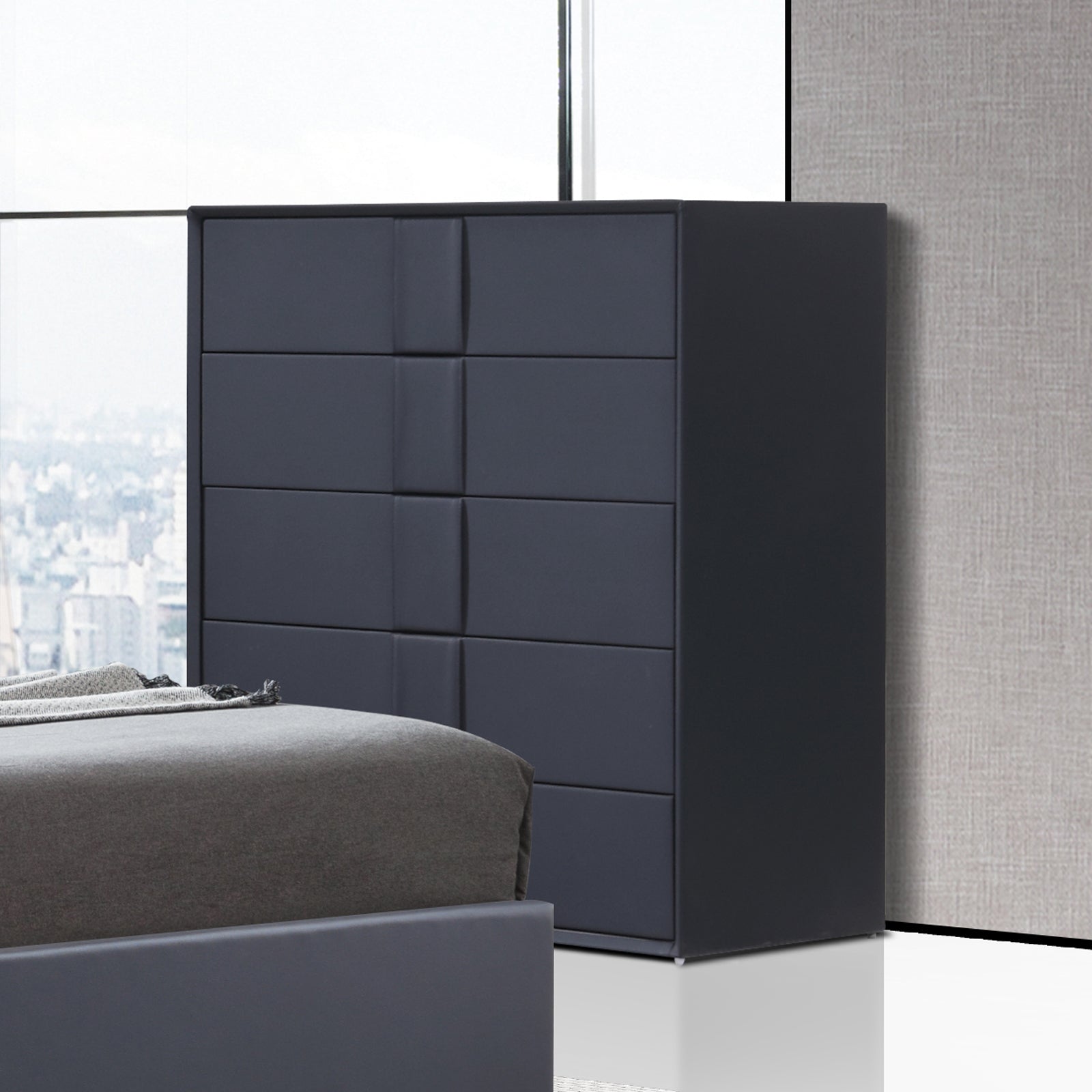 Prado 4pc Fabric Gas Lift Queen Bedroom Suite