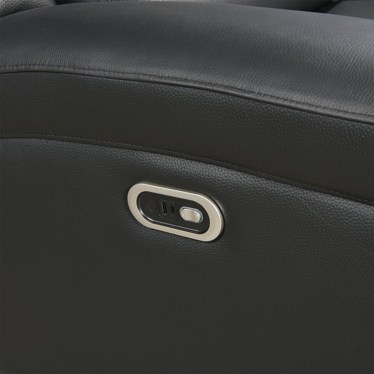 3 Seater Electric Leather/PVC Black Recliner