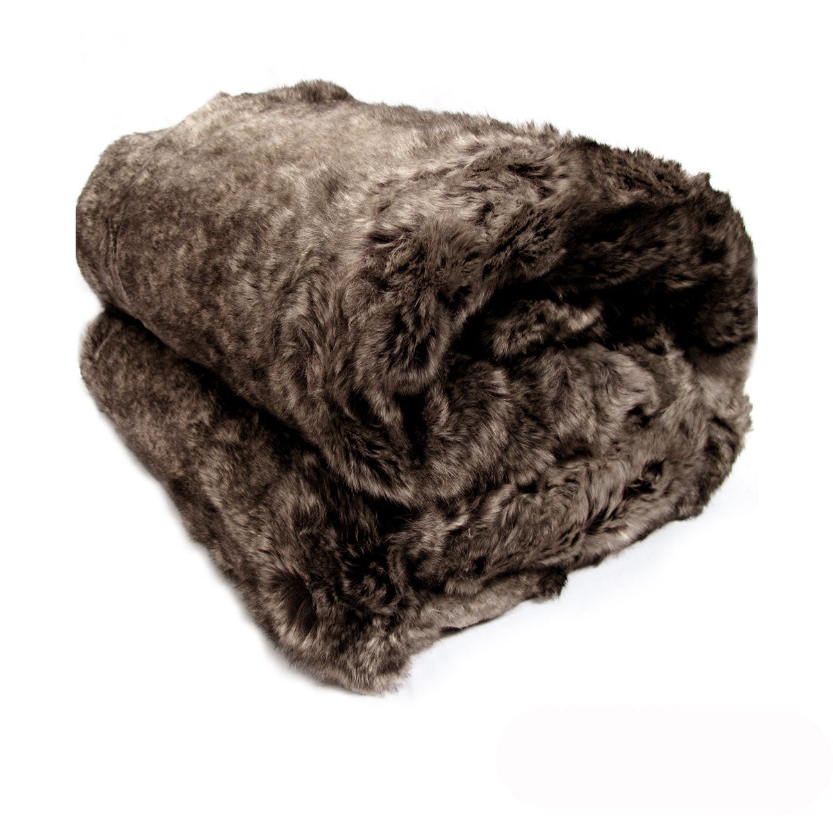 Shaye Luxury Range Faux Fur Throw Rug 127 x 152 cm Mexican Wolf