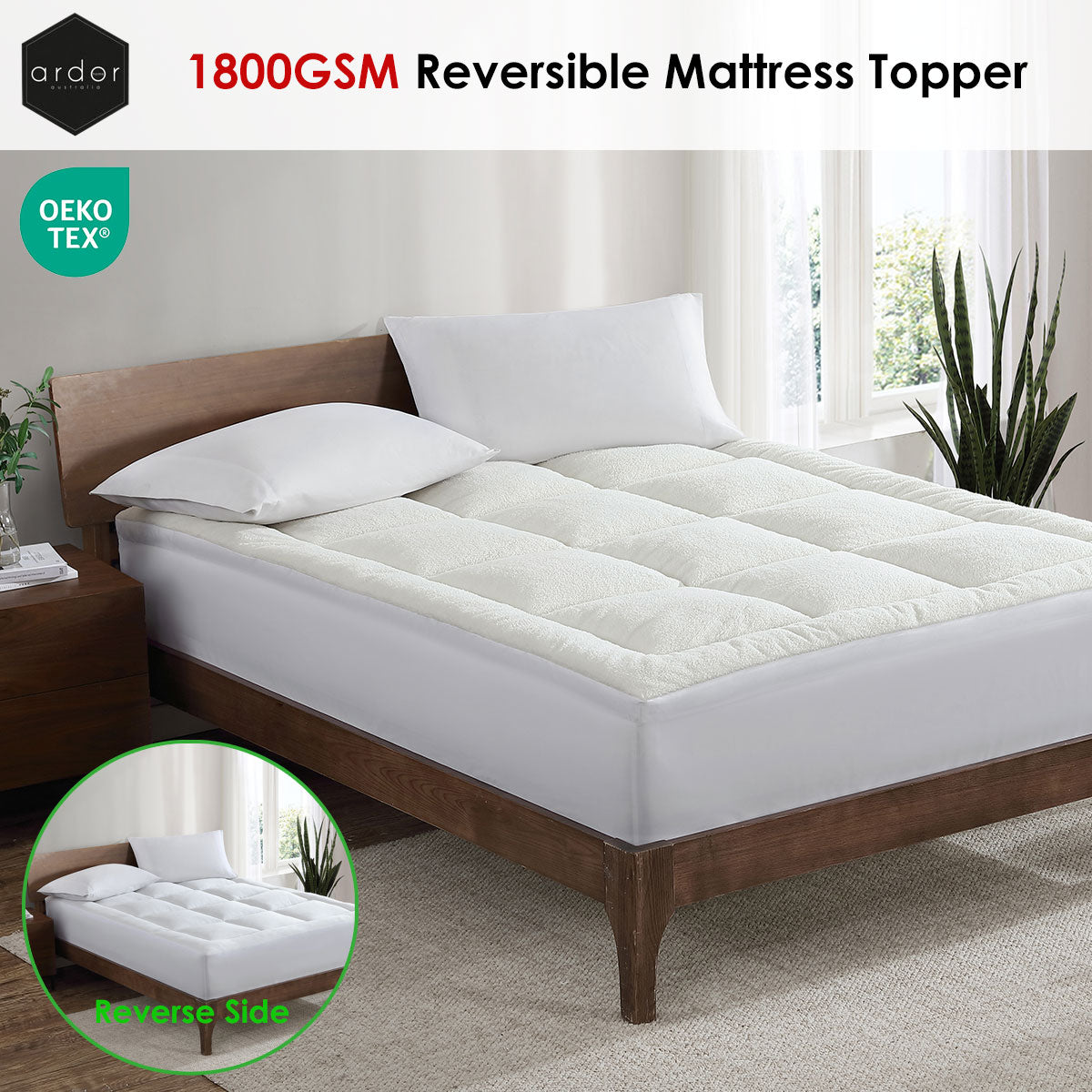 Ardor 1800GSM Reversible Mattress Topper Queen