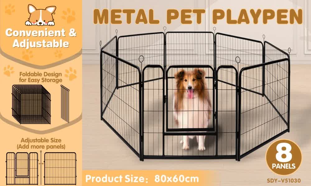 Pet Dog Playpen Puppy Exercise Cage Enclosure Fence Metal Outdoor 8 Panel