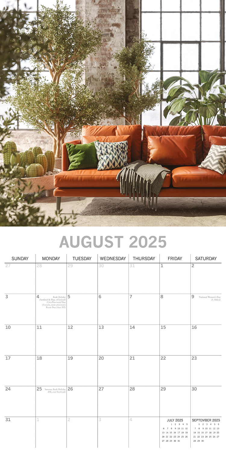 House Plants - 2025 Square Wall Calendar Floral 16 Months Premium Planner Gift