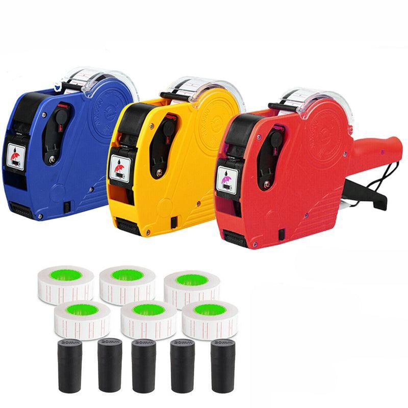 Tag Gun Labeller Kit With 6 Rolls Labels And 5 Inks Roller - Yellow