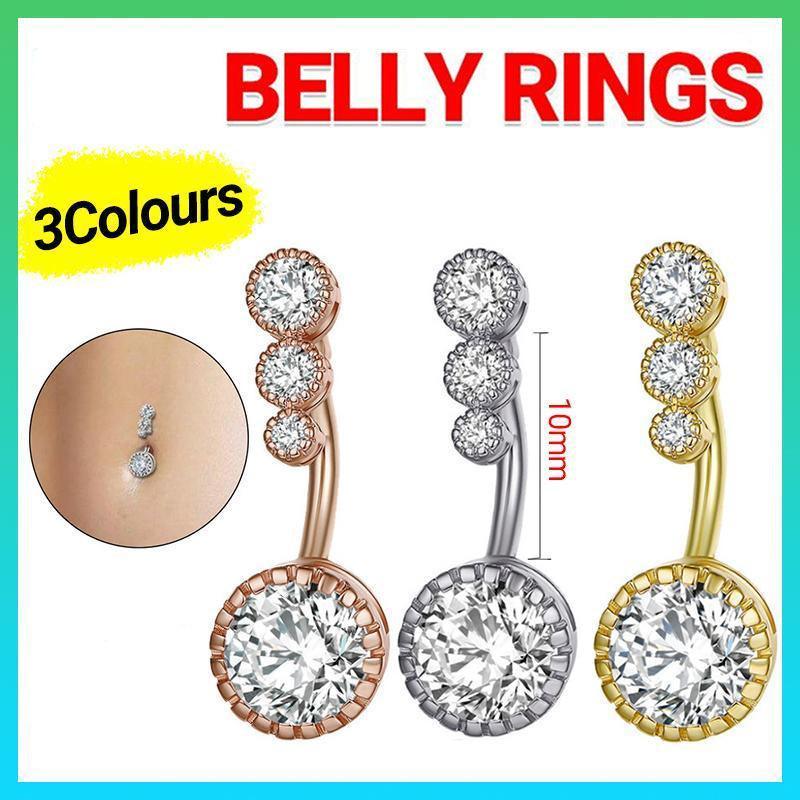 Belly Button Rings Bar Navel Steel Copper Zirconia Piercing Body Piercing - Gold